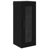 Vidaxl wandkast zwart eiken 34,5 x 34 x 90 cm geengineerd hout en glas