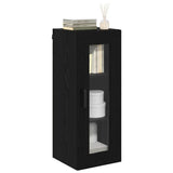 Vidaxl wandkast zwart eiken 34,5 x 34 x 90 cm geengineerd hout en glas