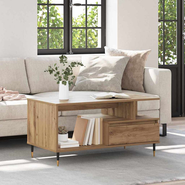 Vidaxl salontafel artisan eiken 90 x 49 x 45 cm bewerkt hout