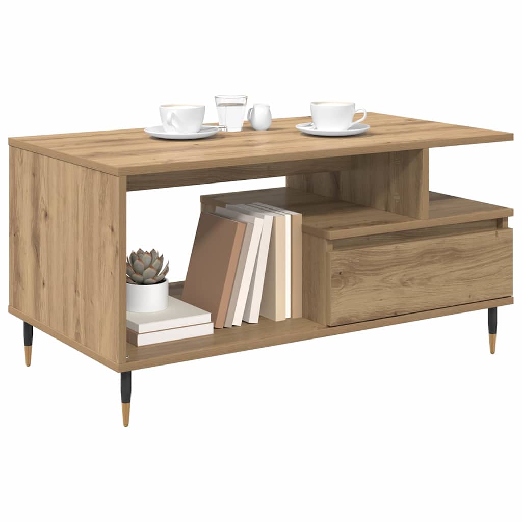 Vidaxl salontafel artisan eiken 90 x 49 x 45 cm bewerkt hout