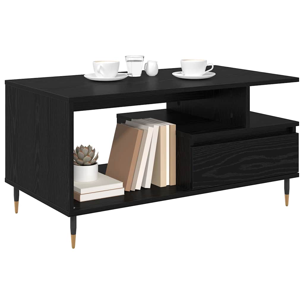 Vidaxl salontafel zwart eiken 90 x 49 x 45 cm bewerkt hout