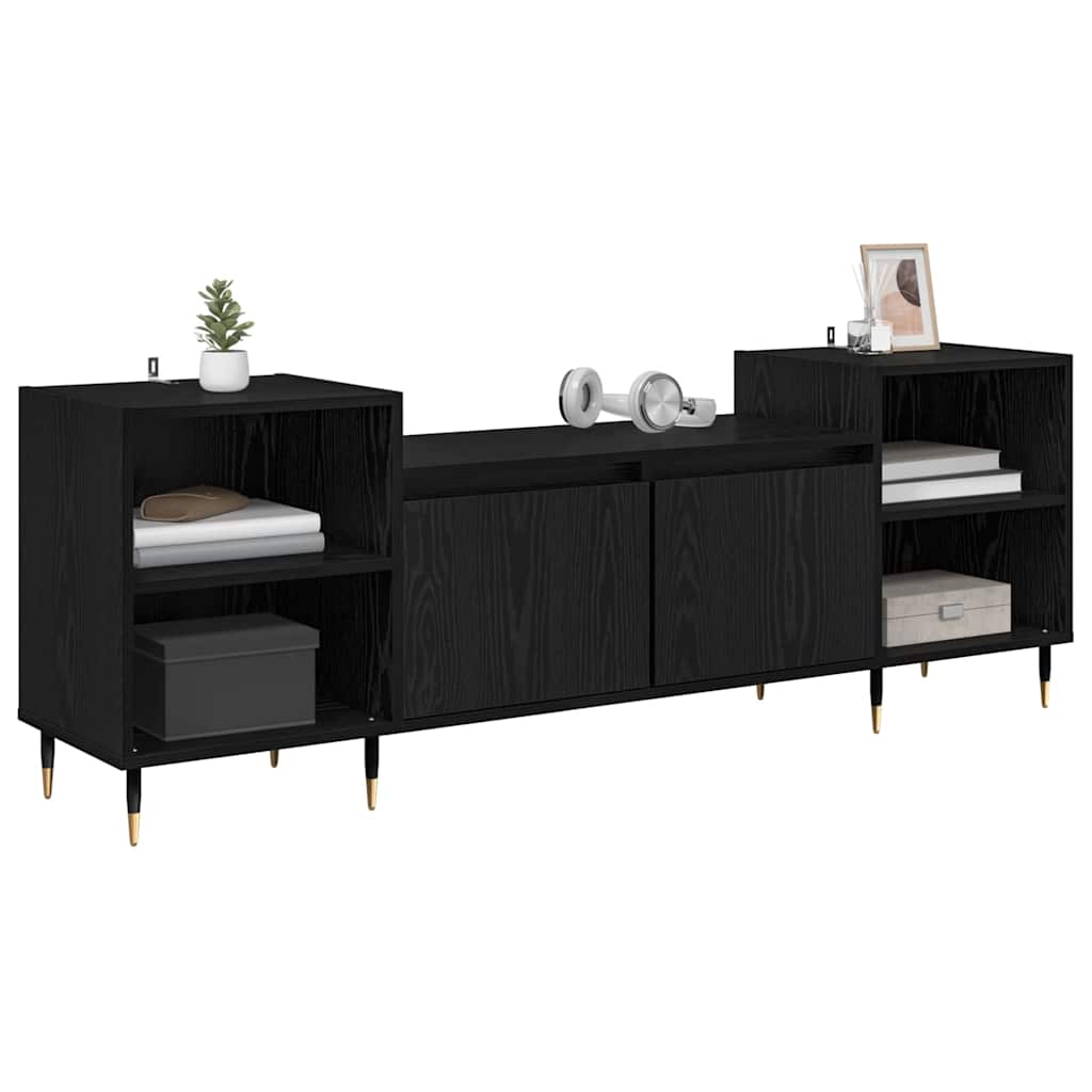 Vidaxl tv-kast 160 x 35 x 55 cm zwart eiken bewerkt hout