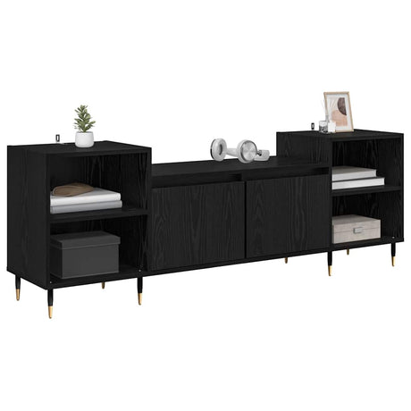 Vidaxl tv-kast 160 x 35 x 55 cm zwart eiken bewerkt hout