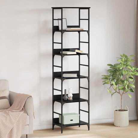 Vidaxl boekenkast 5-laags 50 x 33 x 188,5 cm bewerkt hout zwart eiken