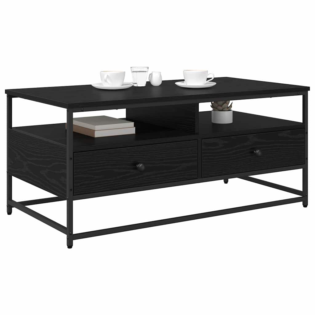 Vidaxl salontafel zwart eiken 100 x 51 x 45 cm bewerkt hout