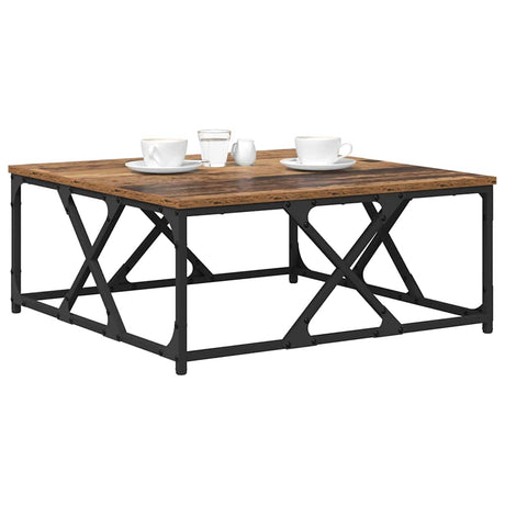 Vidaxl salontafel oud hout 70 x 70 x 30 cm bewerkt hout