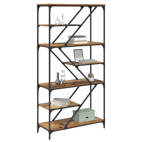 Vidaxl boekenkast 9-laags 91 x 36 x 176 cm bewerkt hout oud hout
