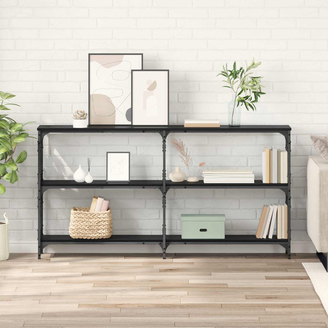 Vidaxl wandtafel zwart eiken 156 x 28 x 80,5 cm bewerkt hout
