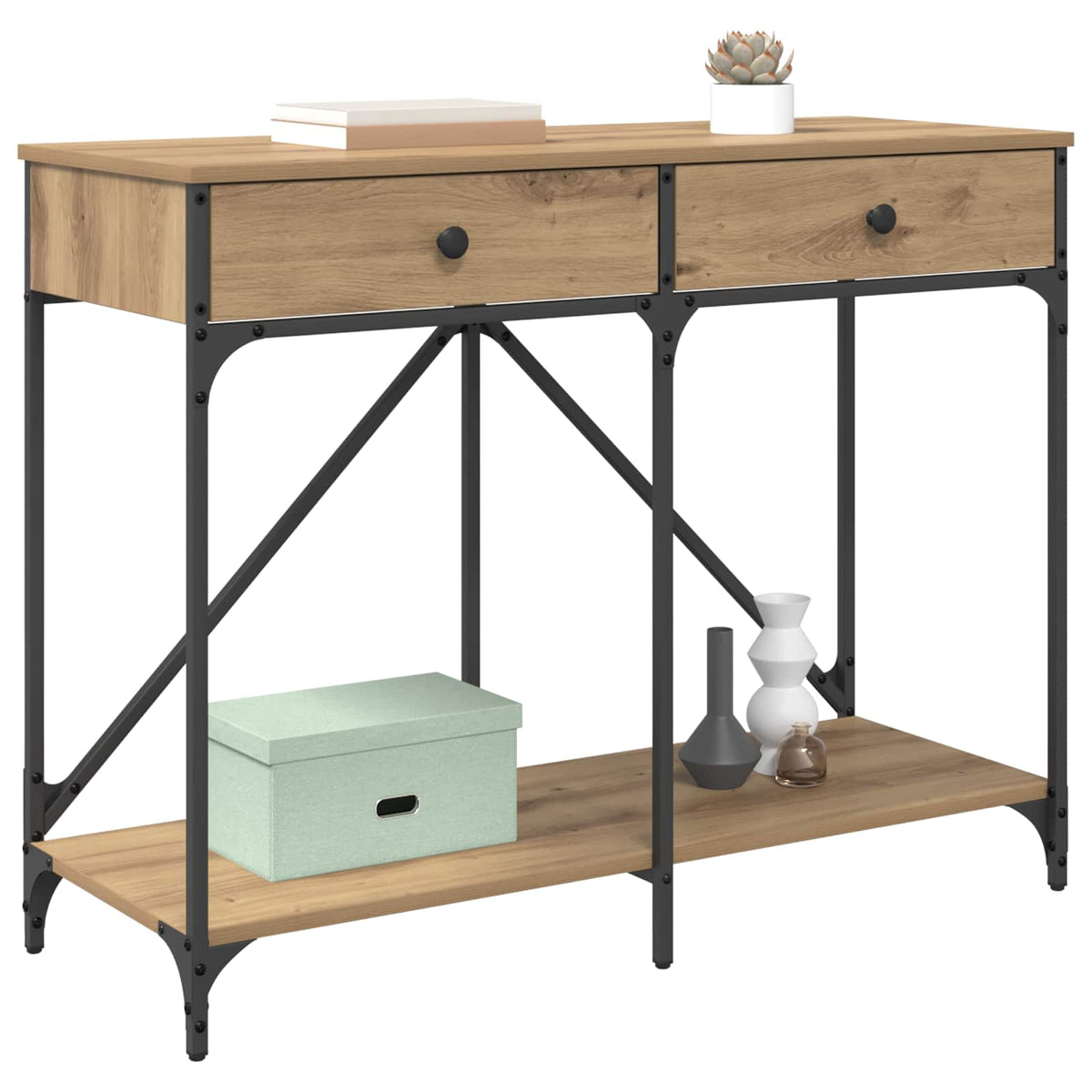 Vidaxl wandtafel artisan eiken 100 x 39 x 78,5 cm bewerkt hout