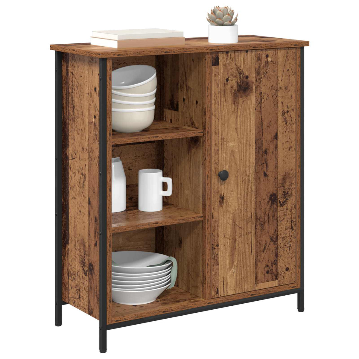 Vidaxl dressoir oud hout 70 x 30 x 80 cm bewerkt hout