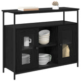 Vidaxl dressoir zwart eiken 100 x 35 x 80 cm bewerkt hout