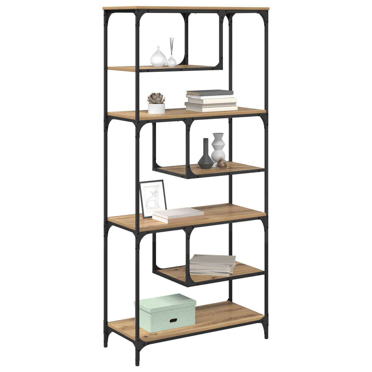 Vidaxl boekenkast 6-laags 81 x 36 x 176 cm bewerkt hout