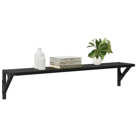Vidaxl wandplanken 2 st zwart eiken 80 x 15 x 15,5 cm bewerkt hout