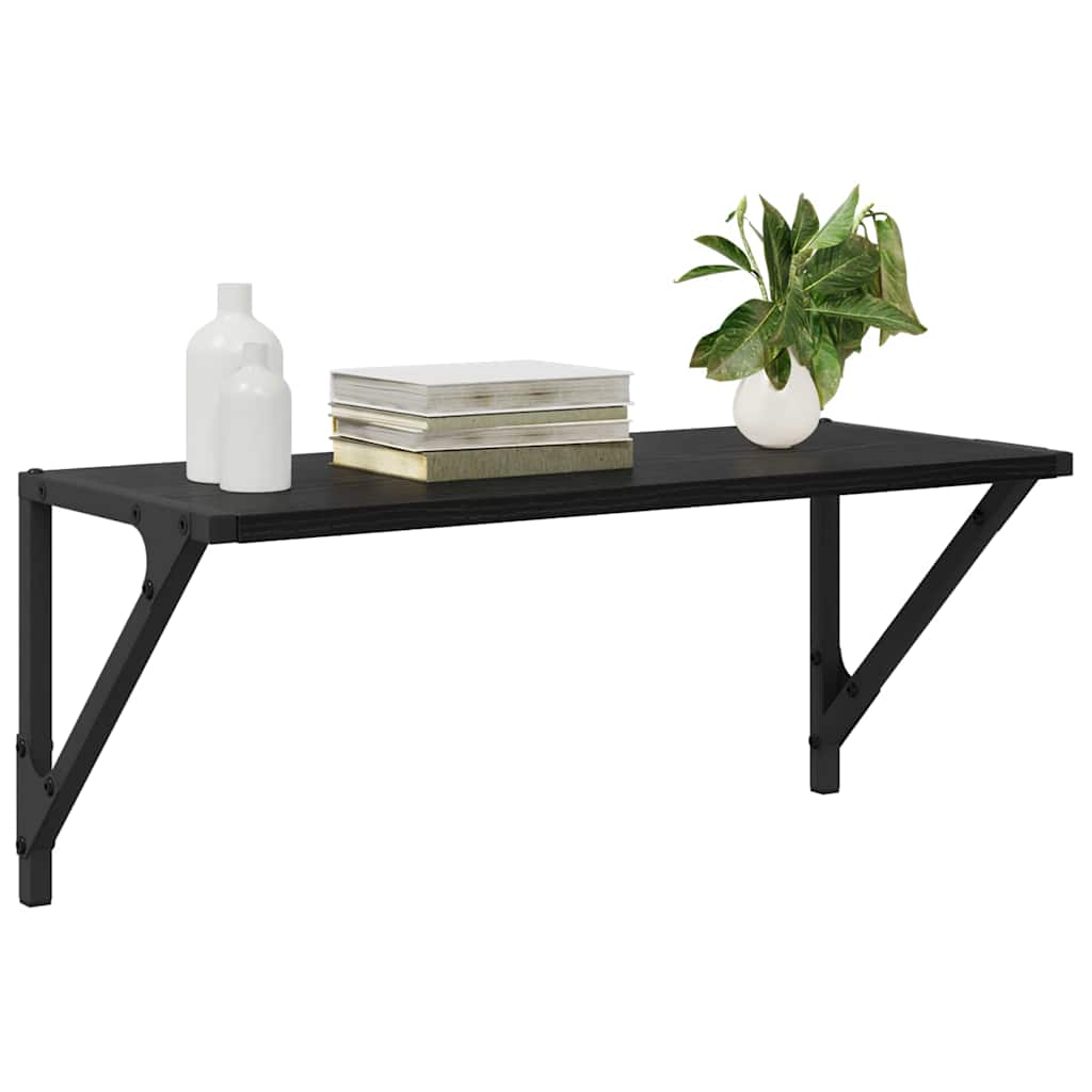 Vidaxl wandplanken 2 st zwart eiken 60 x 25 x 25,5 cm bewerkt hout