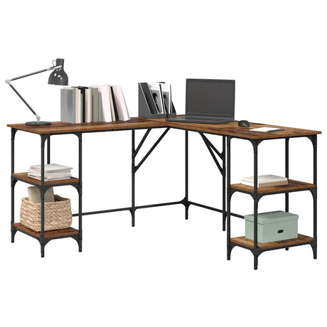 Vidaxl bureau oud hout 139 x 139 x 75 cm bewerkt hout