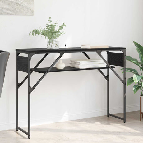 Vidaxl consoletafel zwart eiken bewerkt hout 105x30x75cm