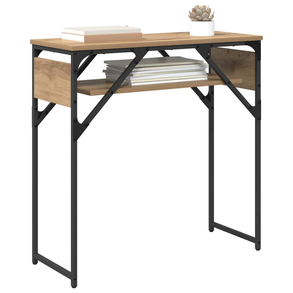 Vidaxl consoletafel artisan eiken bewerkt hout 75x30x75cm