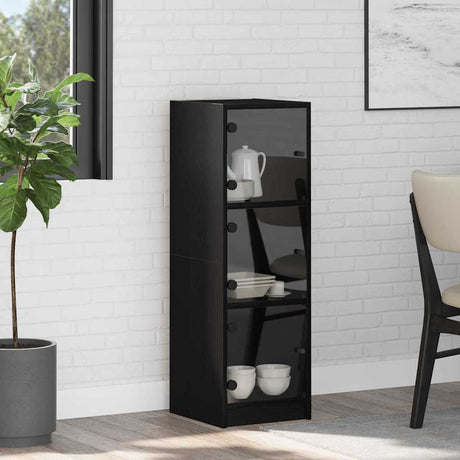 Vidaxl highboard zwart eiken 35 x 37 x 109 cm bewerkt hout