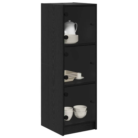 Vidaxl highboard zwart eiken 35 x 37 x 109 cm bewerkt hout