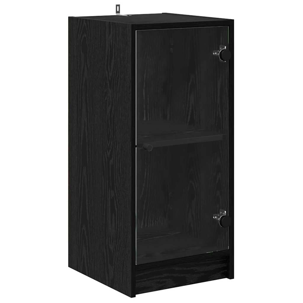 Vidaxl dressoir zwart eiken 35 x 37 x 76 cm bewerkt hout
