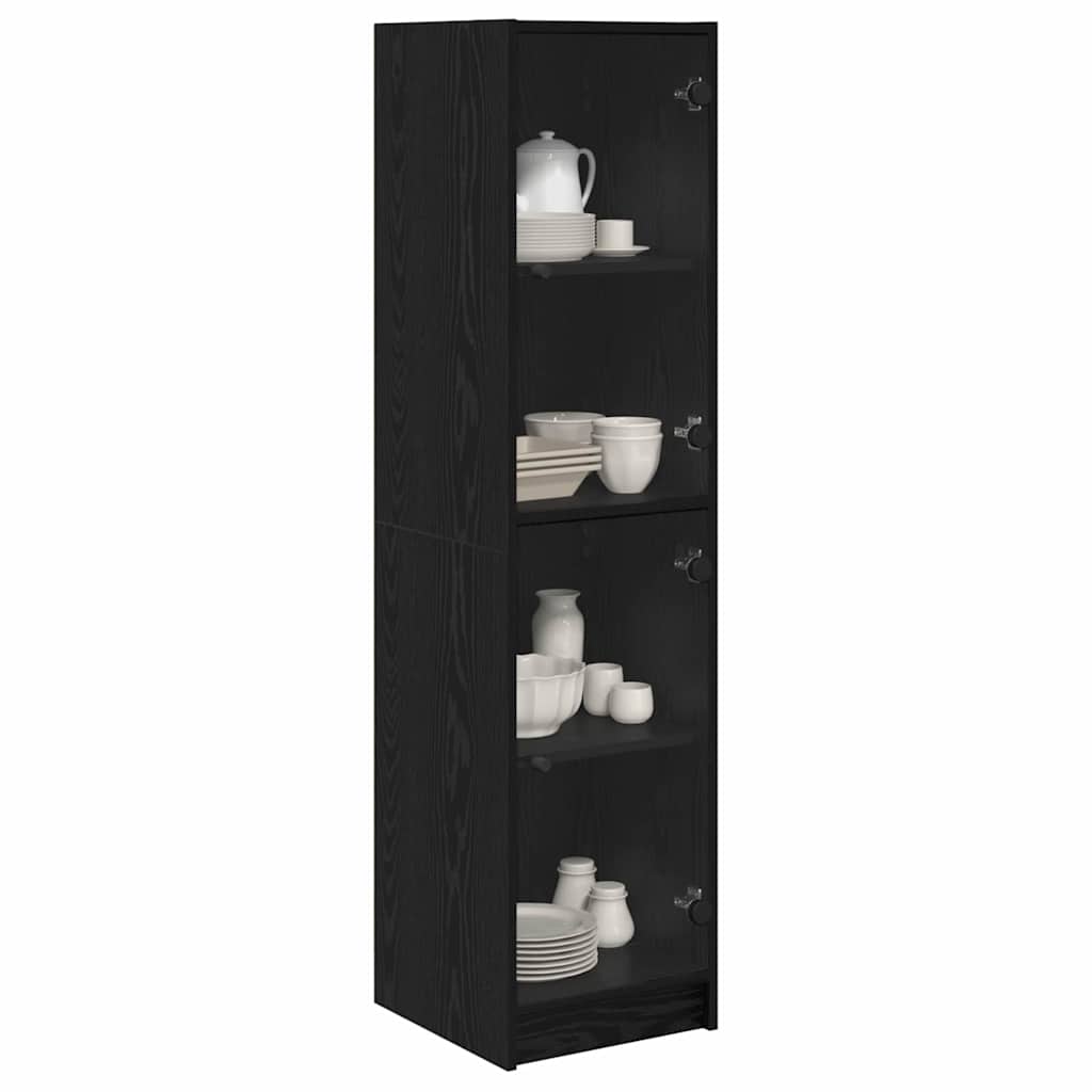 Vidaxl highboard zwart eiken 35 x 37 x 142 cm bewerkt hout