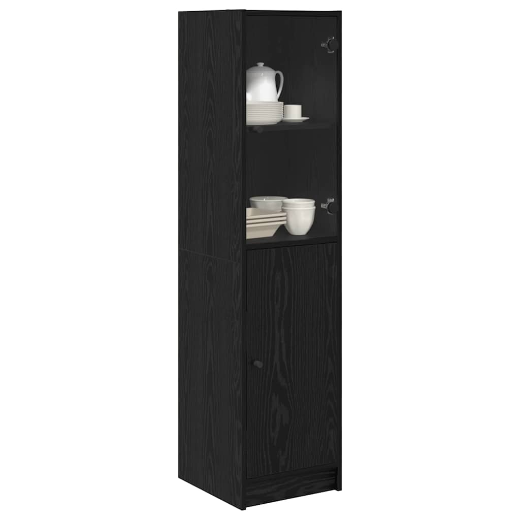 Vidaxl highboard zwart eiken 35 x 37 x 142 cm bewerkt hout