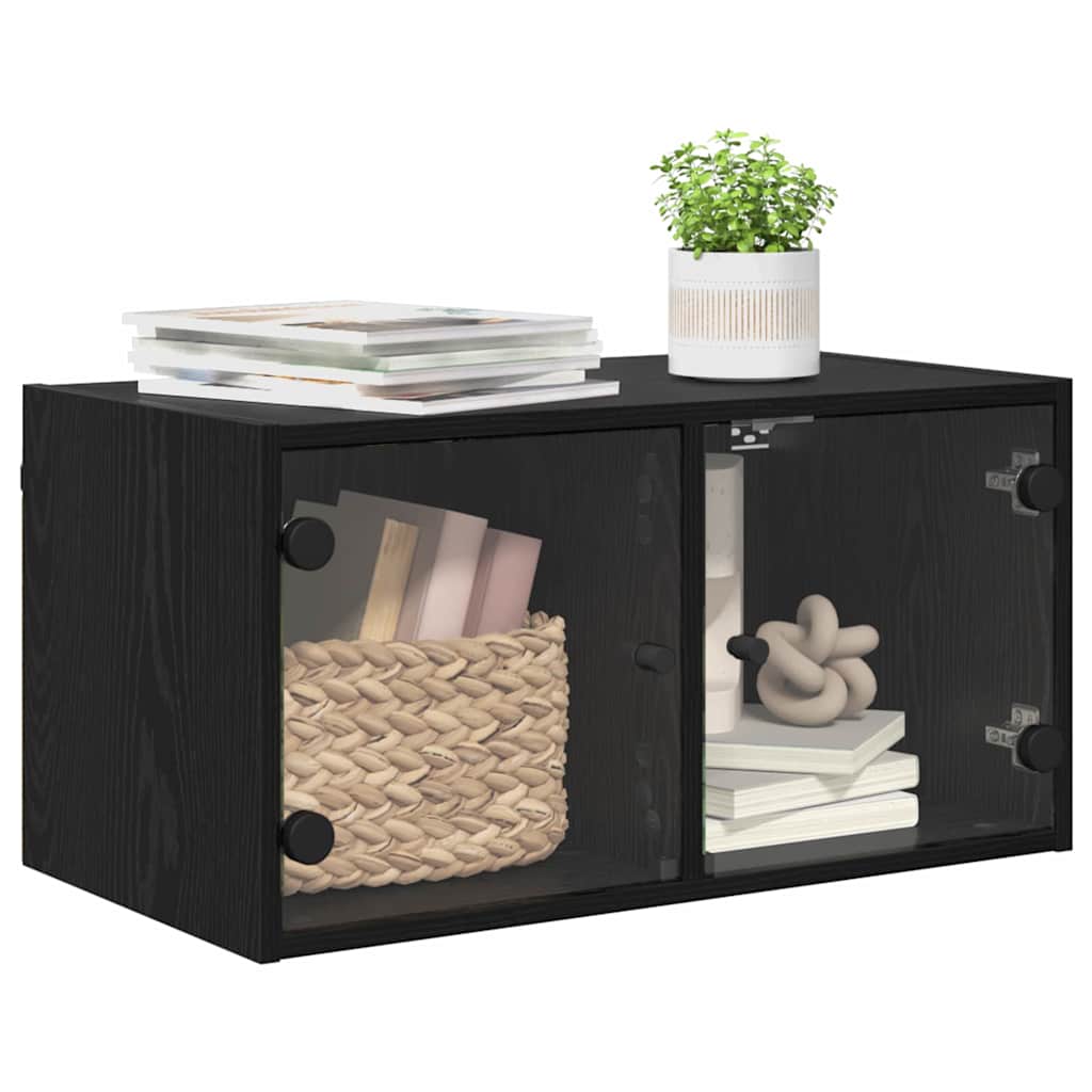 Vidaxl wandkast 68 x 37 x 35 cm bewerkt hout zwart eiken