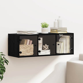 Vidaxl wandkast 102 x 37 x 35 cm bewerkt hout zwart eiken