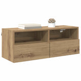 Vidaxl tv wandkast 80 x 30 x 30 cm artisan eiken bewerkt hout