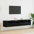 Vidaxl tv wandkasten 2 st zwart eiken bewerkt hout