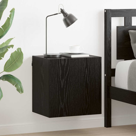 Vidaxl tv wandkasten 2 st zwart eiken bewerkt hout