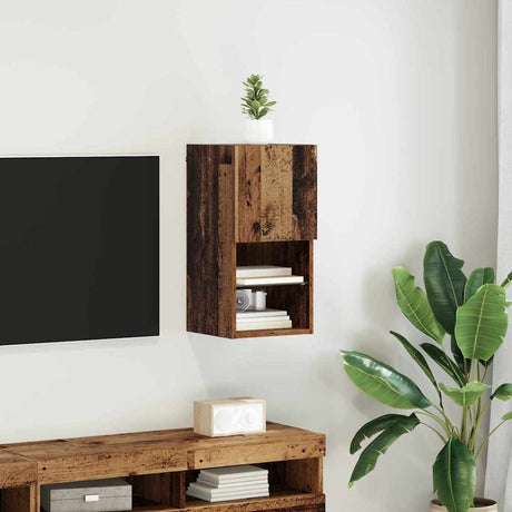 Vidaxl wandgemonteerd tv-meubel 30,5 x 30 x 60 cm oudhout bewerkt hout