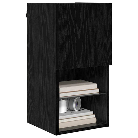 Vidaxl wandgemonteerd tv-meubel 30,5 x 30 x 60 cm zwart eiken