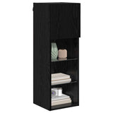 Vidaxl wandgemonteerd tv-meubel 30,5 x 30 x 90 cm zwart eiken