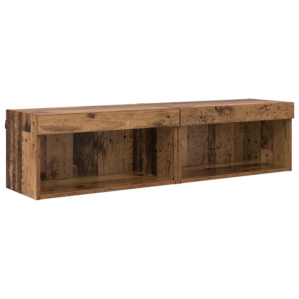 Vidaxl tv-meubelset 2 st oud hout bewerkt hout