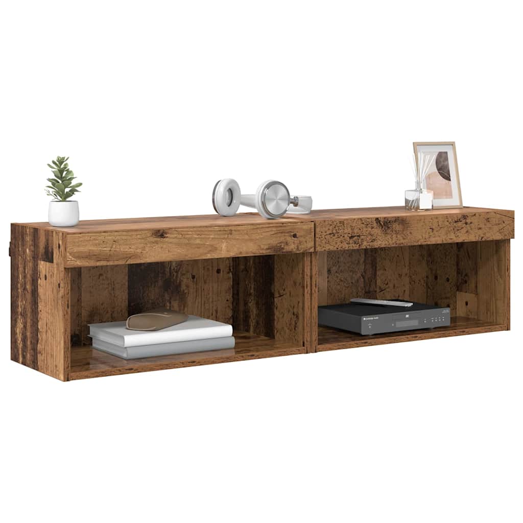 Vidaxl tv-meubelset 2 st oud hout bewerkt hout
