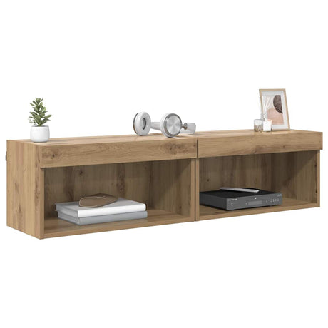 Vidaxl tv-meubelset 2 st artisan eiken bewerkt hout
