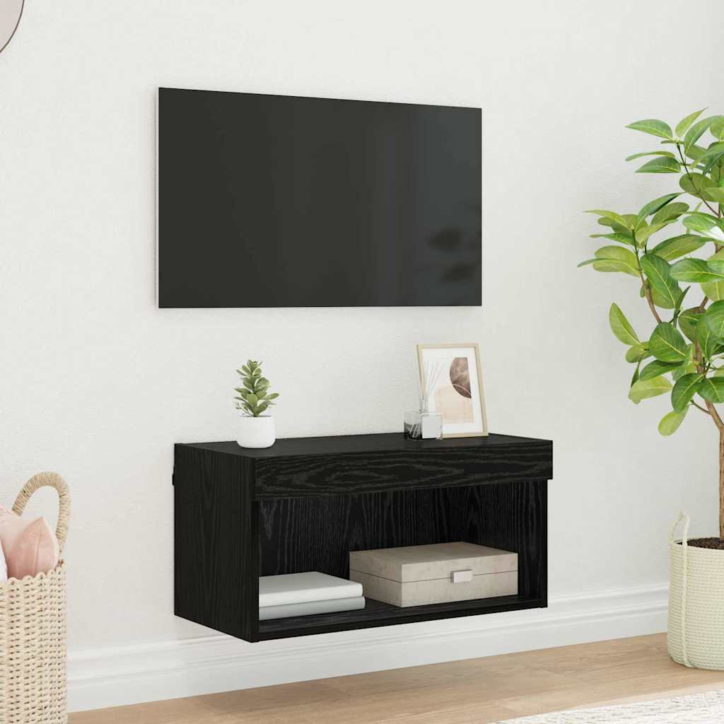Vidaxl tv-meubelset 60 x 30 x 30 cm zwart eiken bewerkt hout