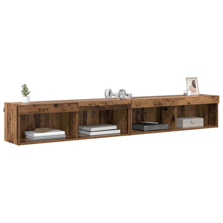Vidaxl tv-meubelset 2 st oudhout bewerkt hout