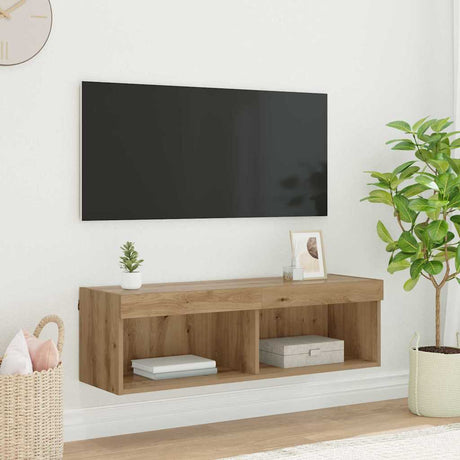 Vidaxl tv-wandkast 100 x 30 x 30 cm artisan eiken bewerkt hout