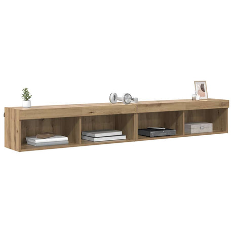 Vidaxl tv-meubelset 2 st artisan eiken bewerkt hout