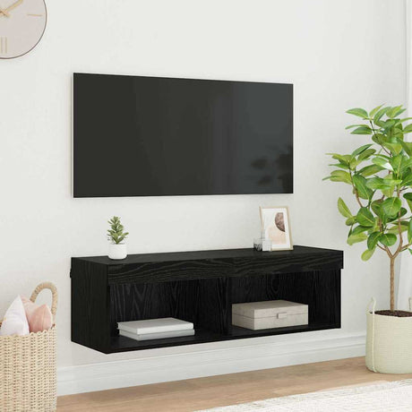 Vidaxl tv-wandkast 100 x 30 x 30 cm zwart eiken bewerkt hout