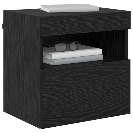 Vidaxl tv wandkasten 2 st zwart eiken bewerkt hout