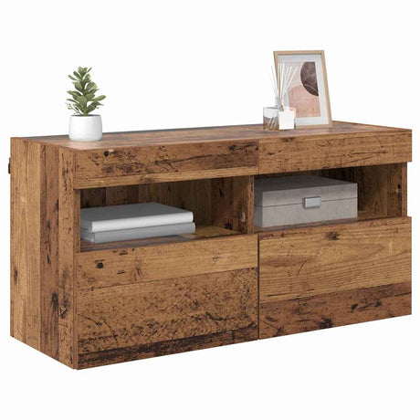 Vidaxl tv wandkast 80 x 30 x 40 cm oud hout bewerkt hout