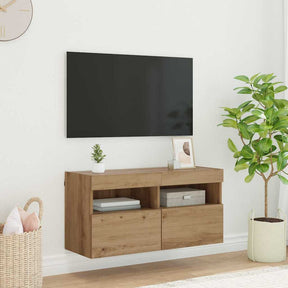 Vidaxl tv wandkast 80 x 30 x 40 cm artisan eiken bewerkt hout