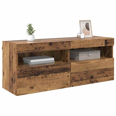 Vidaxl tv wandkast 100 x 30 x 40 cm oud hout bewerkt hout
