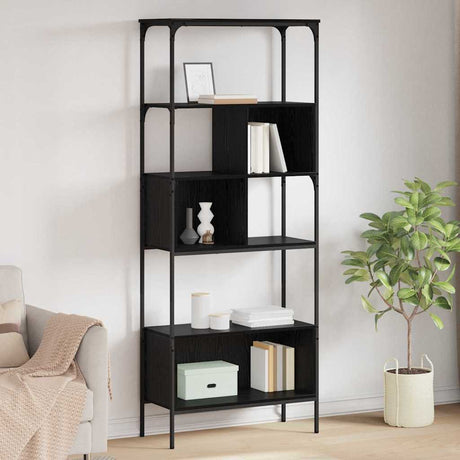 Vidaxl boekenkast 7-laags 76 x 33 x 188,5 cm bewerkt hout zwart eiken