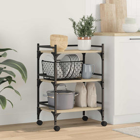 Vidaxl keuken trolley sonoma eiken 50 x 35 x 75,5 cm bewerkt hout