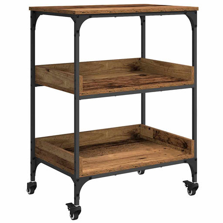Vidaxl keuken trolley oud hout 60 x 41 x 80.5 cm bewerkt hout