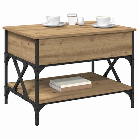 Vidaxl salontafel artisan eiken 70x50x50cm bewerkt hout